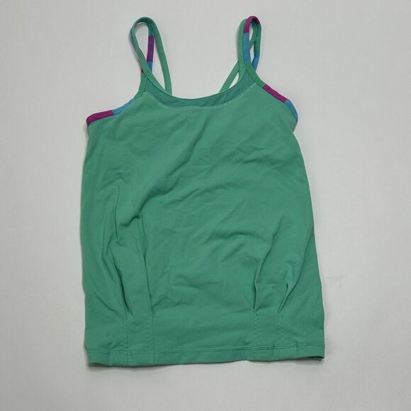 Ivivva Girls Sz 10 Lululemon Racerback Tank Top Blue/Green Pink Athletic Workout - Picture 1 of 9